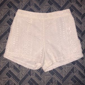 White lace shorts